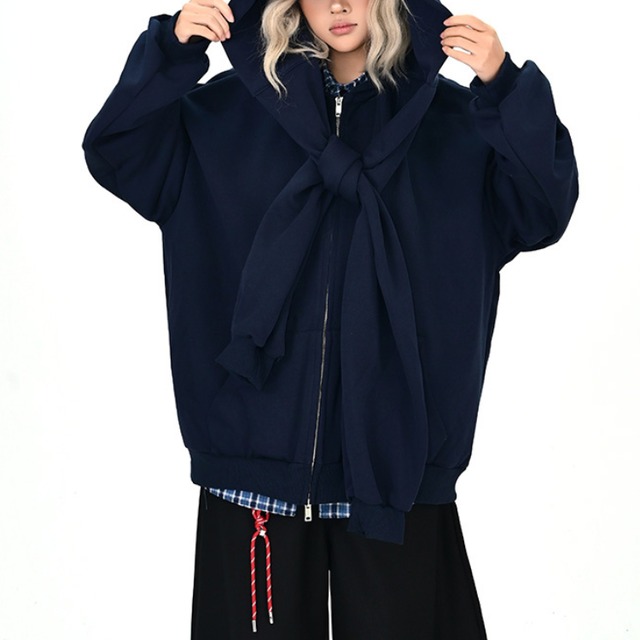 strap sweat zip-up hoodie　ストラップスウェットジップアップフーディー　J1392