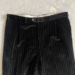 1980s  ベロア Stripe Pants  W40L31  F975