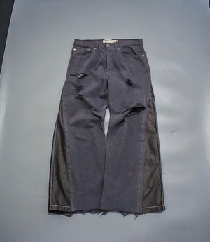 remake union destroyed baggy flared jeans