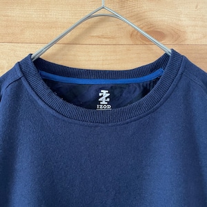 【IZOD】ワンポイントロゴ 刺繍ロゴ スウェット トレーナー XL ビッグシルエット アイゾッド US古着