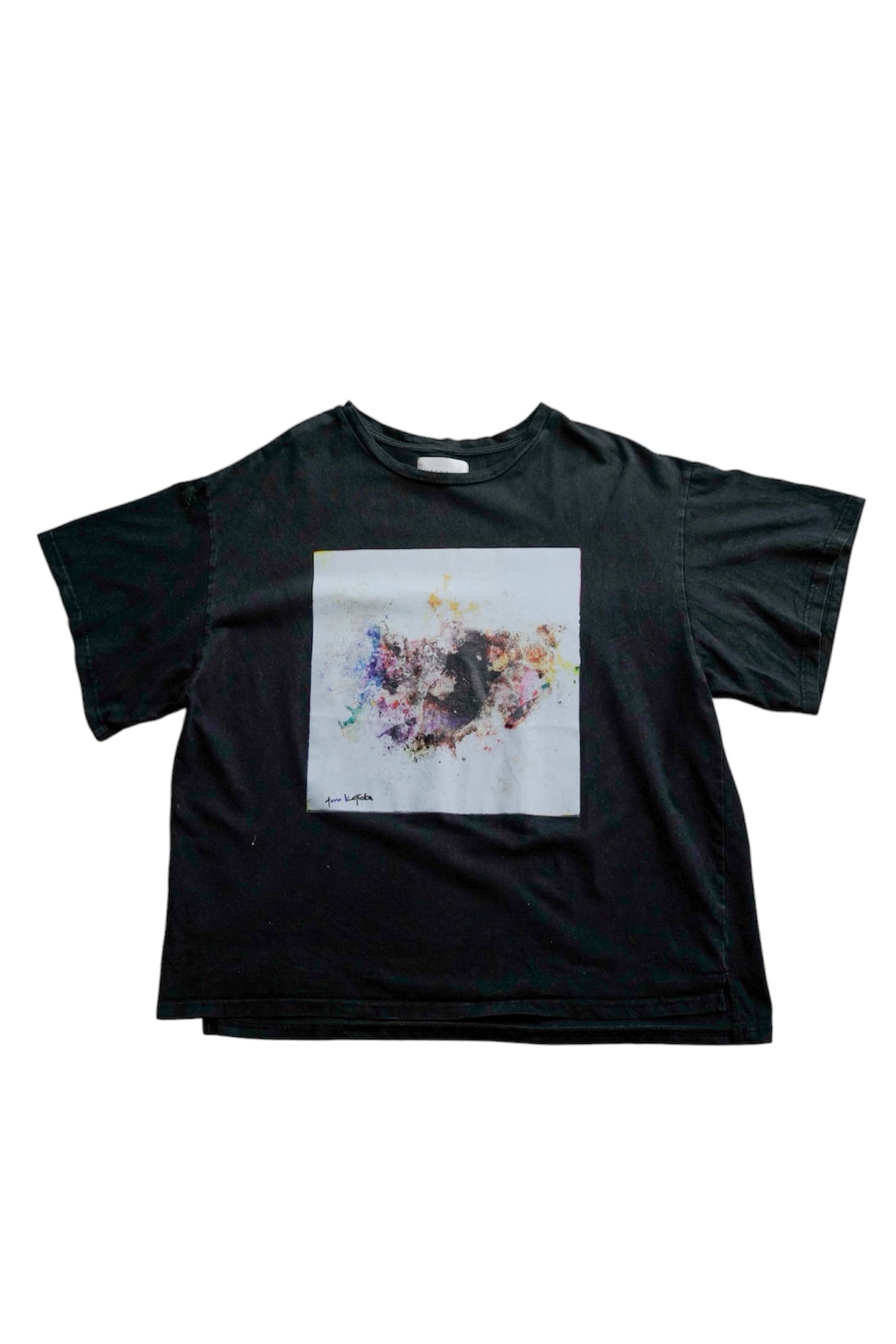 INTERPLAY アートプリント オーバーサイズTシャツ ブラック