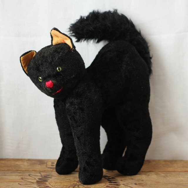 アンティークシュコーschuco黒猫 脚の長いネコ