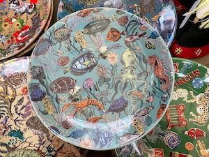 フランス　ナタリーレテ　絵皿　食器　プレート　ocean　海の生き物　タツノオトシゴ