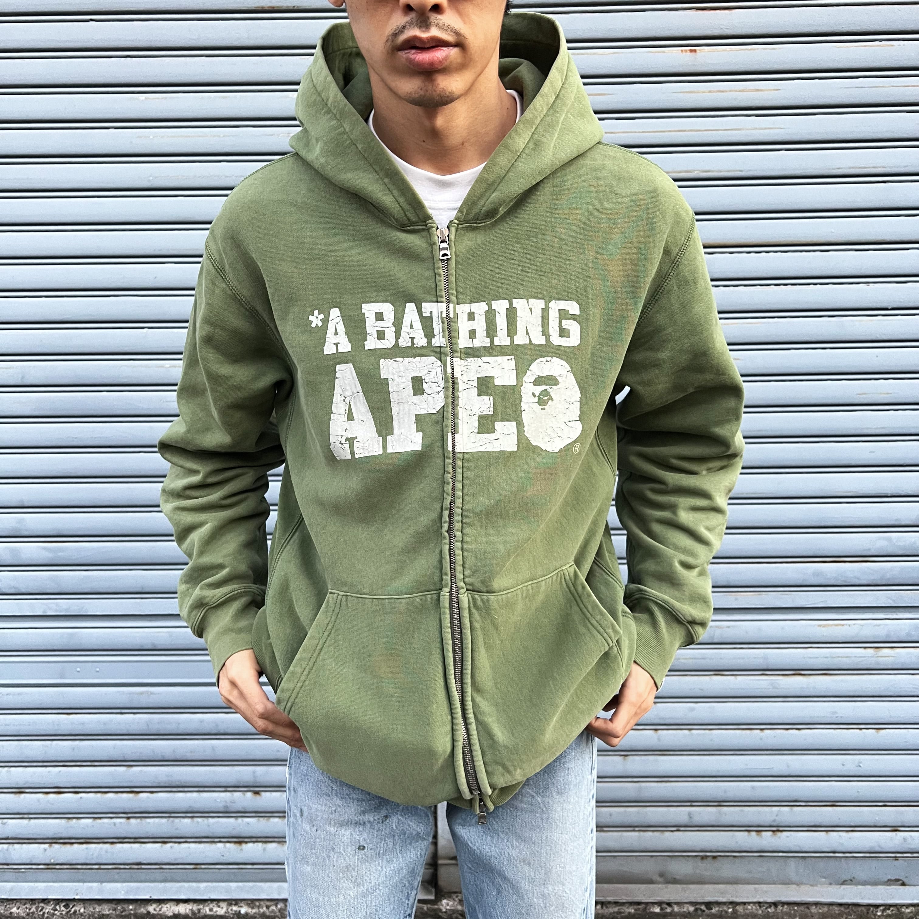 初期 a bathing ape double zip hoodie アベイシングエイプ ダブル