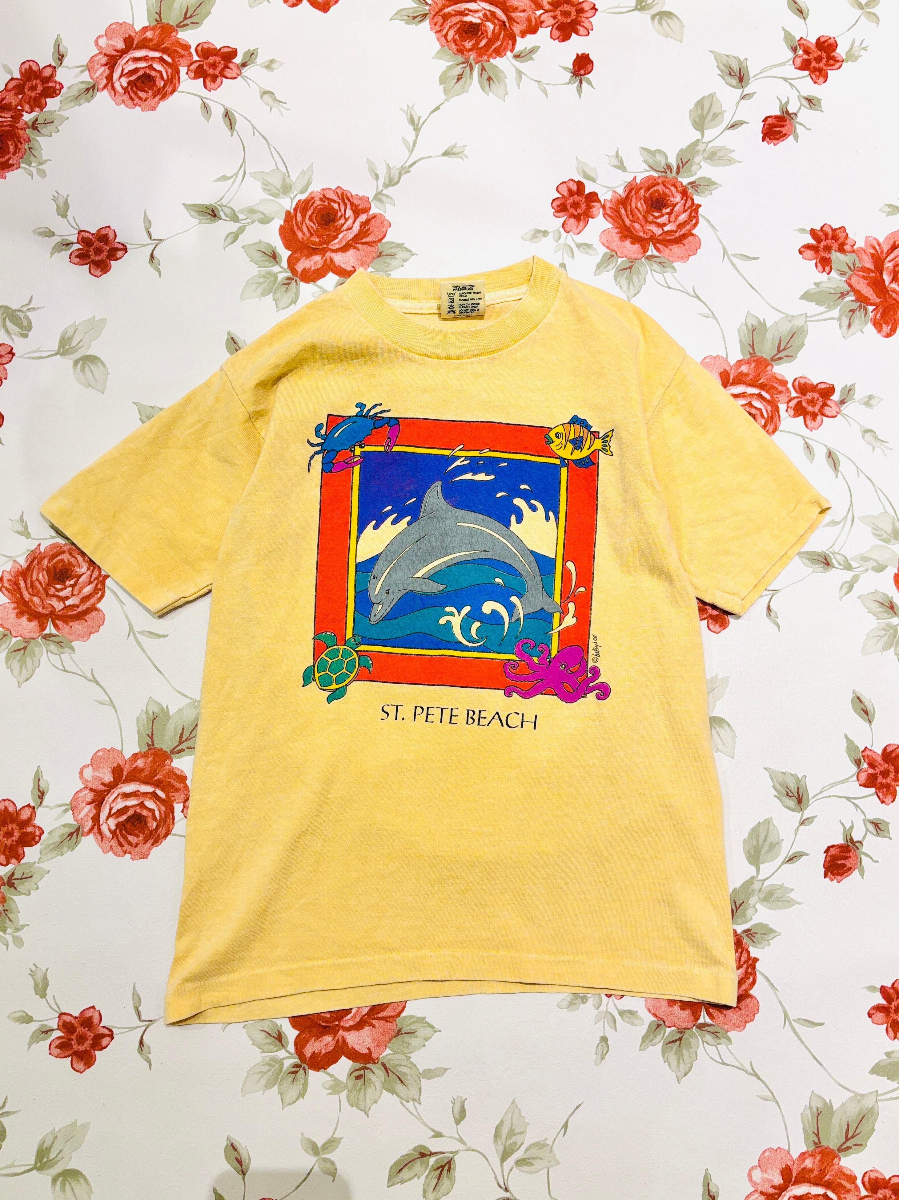 【kids vintage】 dolphin T-sh. about6-9y