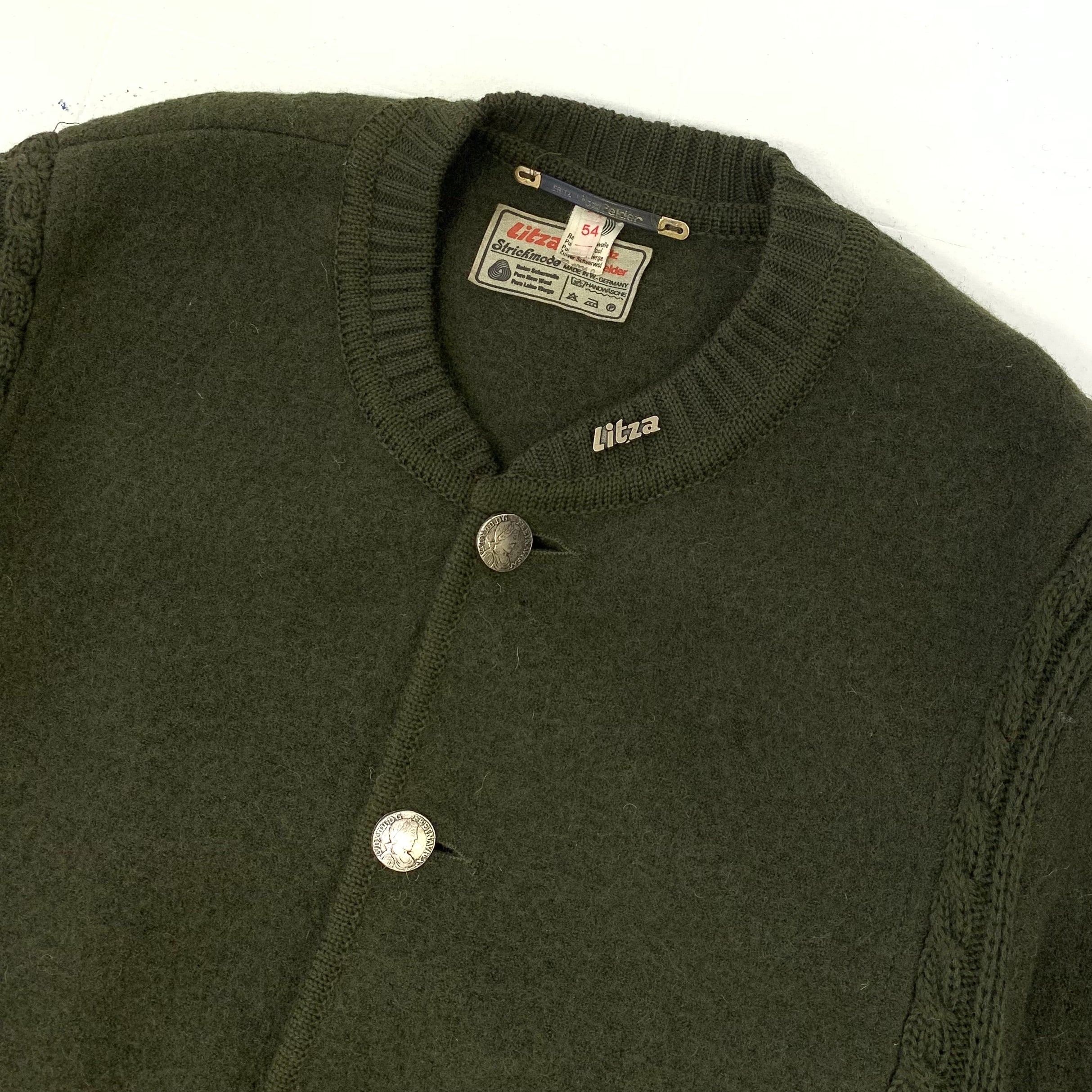 1970's boiled wool Tyrolean jacket made in W.Germany モスグリーン
