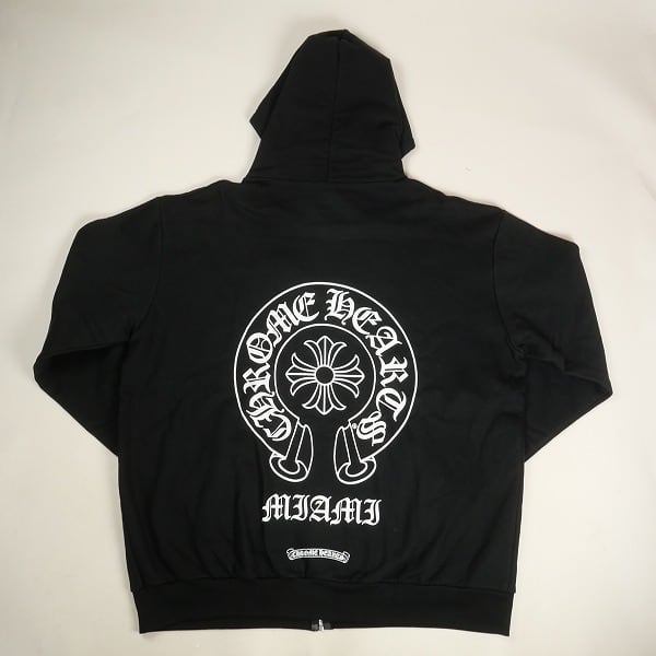 Chrome Hearts 黒 パーカー M Size【L】 CHROME HEARTS クロム・ハーツ MIAMI HORSESHOE FULL ZIP