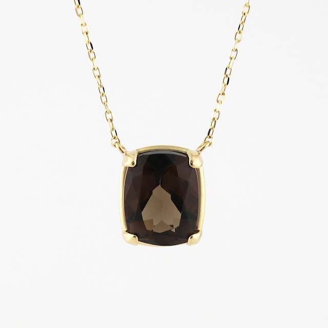 Calm rectangle necklace〈Smoky quartz〉