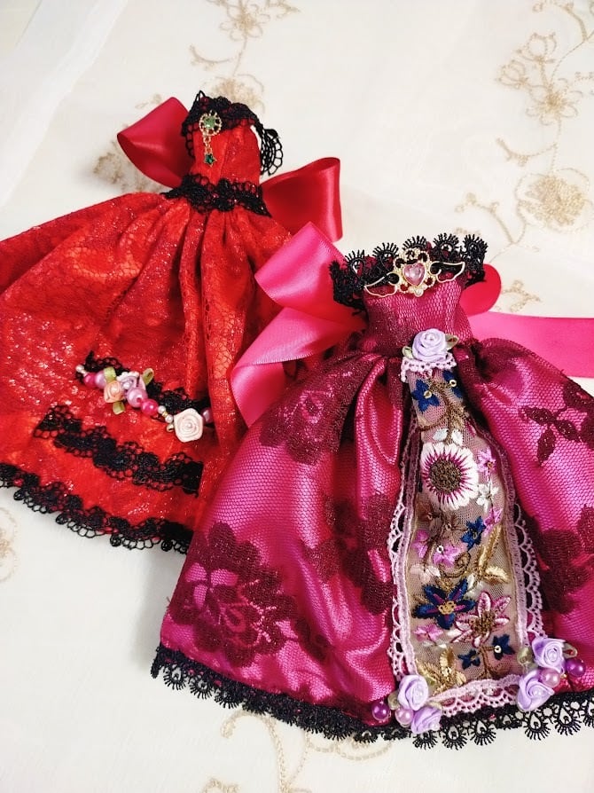 ブライダルお色直しシリーズ】刺繡入り華やかピンクドレス | リカコス