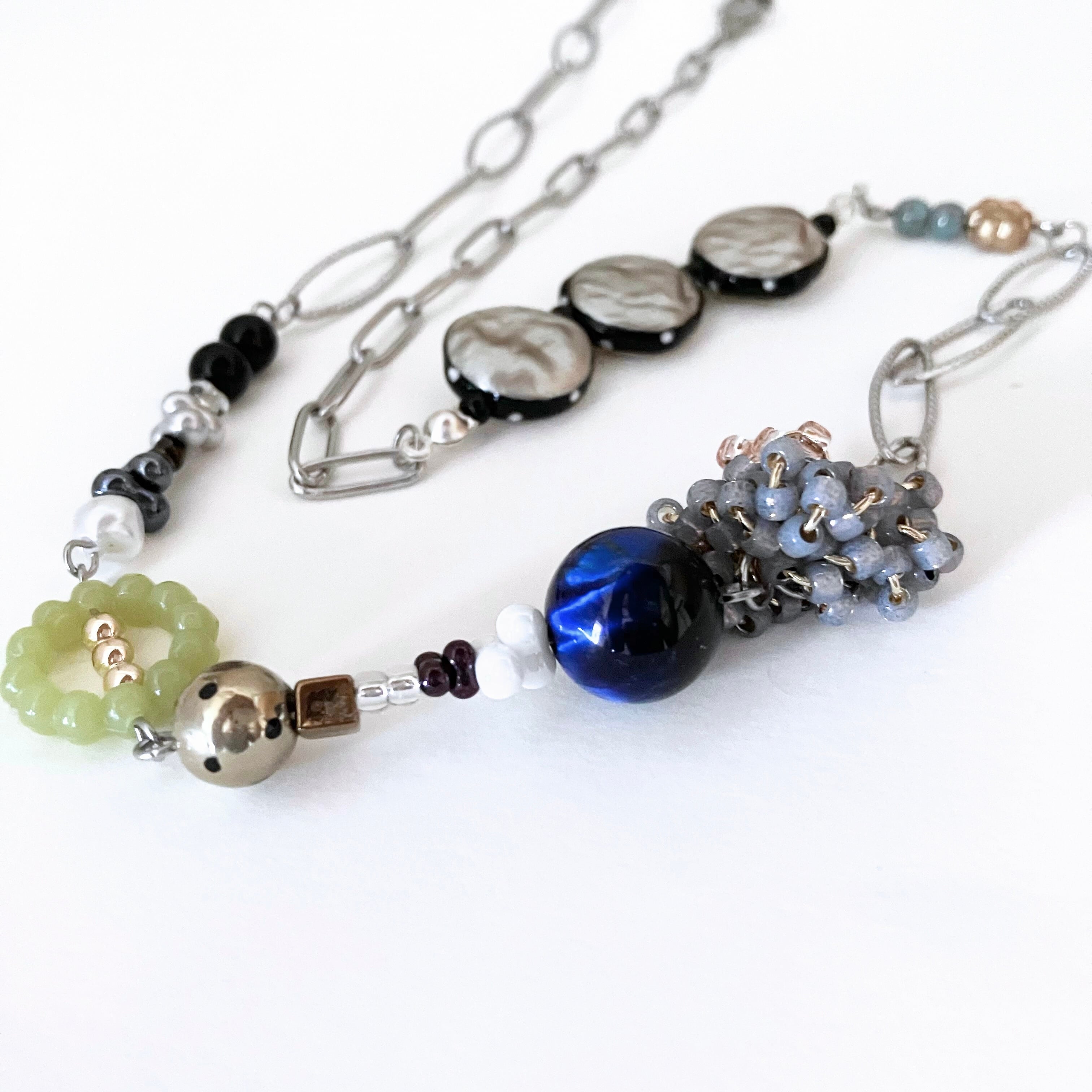 ビンテージ⭐️アフロ日焼け人形　⭐️フィギュア　⭐️カラフルビーズネックレス付き人形 ロング／チェーン×ビーズ カラフルネックレス | utane+