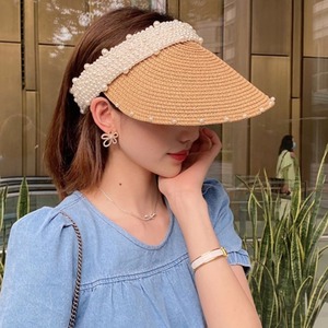 全6色 パールオーナメント ストローサンバイザー ハット 日焼け防止 麦わら帽子 帽子 ストロー 麦わら レディース ベーシック エレガント 豪華 きれいめ シンプル 大人 HT-1632CMY IMAGIBUNE お出かけ 人気 売れ筋 小顔見え 春 秋 夏 新作