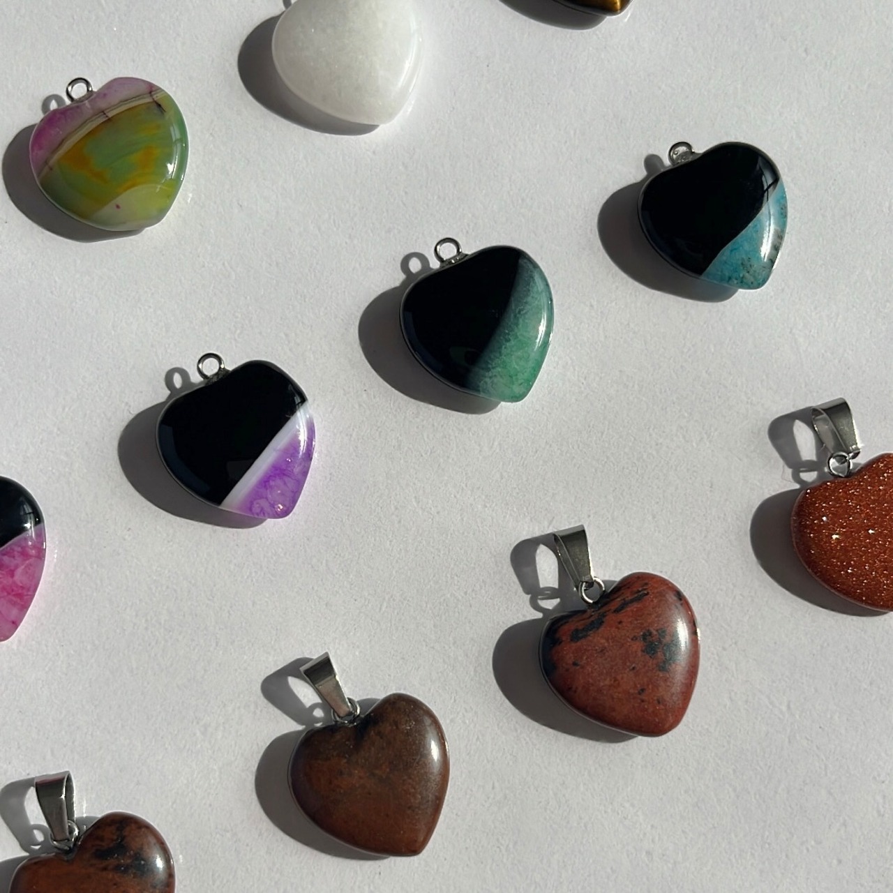 【自分でカスタム】ハートチャーム　ロングネックレス ［SSN016］