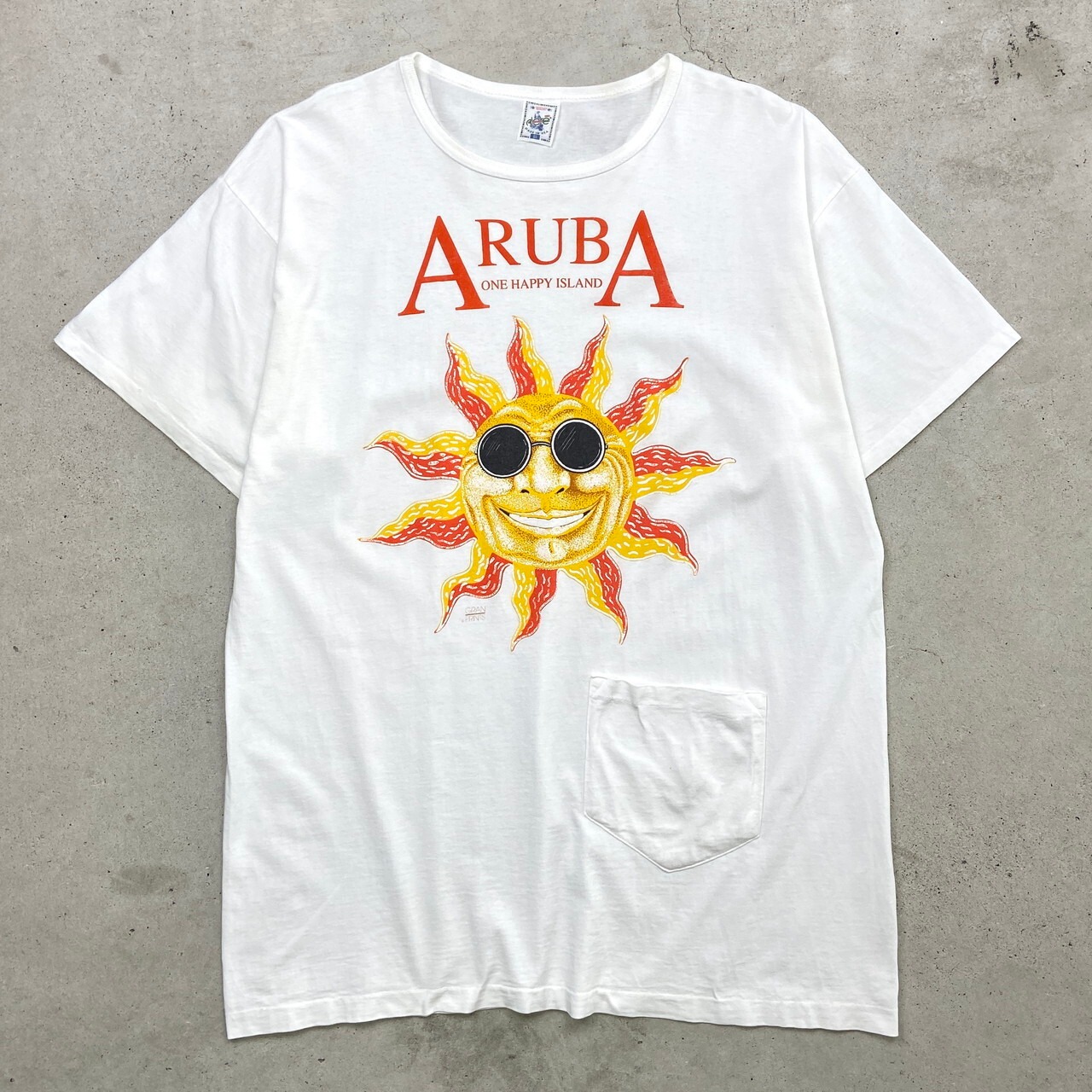 90年代 USA製 ARUBA スーベニアプリント Tシャツ Tワンピ ビッグサイズ 