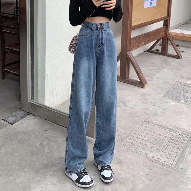 ブルージーンズ スプリングオータムハイウェストパンツ ルーズ 春物 秋物 試着室4119985531