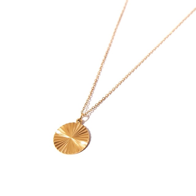 316L stripe circle necklace［GOLD］#n116