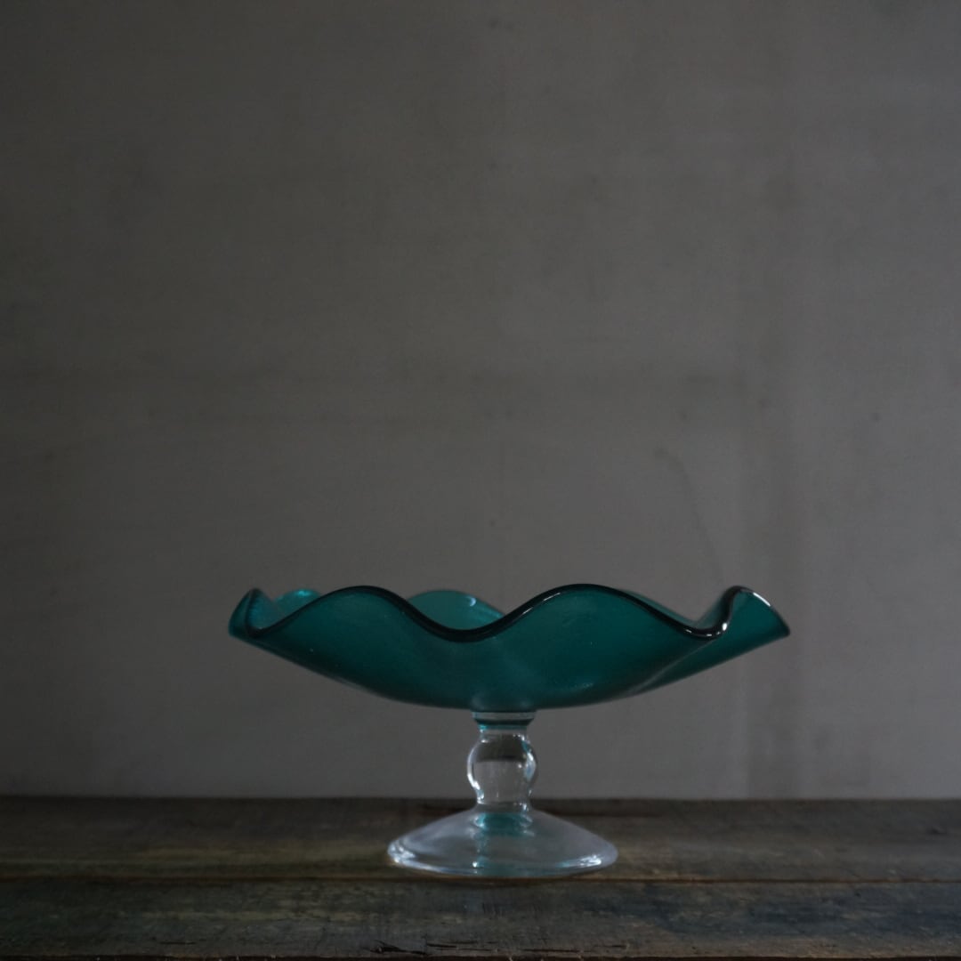 古い国産の大きなガラスコンポート | Konishi Koffee web shop