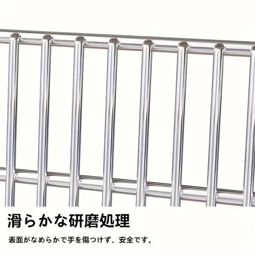 食器乾燥ラック 50x21x18cm キッチン用品 大所用品 ステンレス製 シンクサイド シルバー 便利