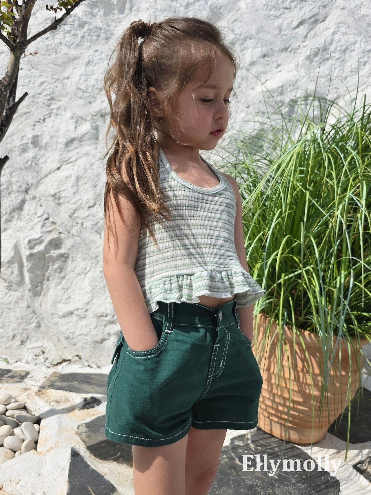 [ELLYMOLLY] Saltholter Frill Sleeveless / [엘리몰리] 솔트홀터프릴나시