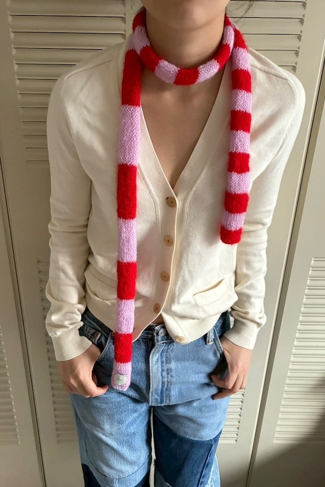 skinny scarf (red/pink)