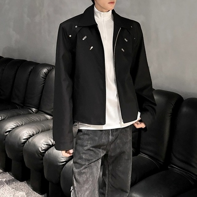 ストリートモード スタッズデザインジップブルゾン 2カラー D12074