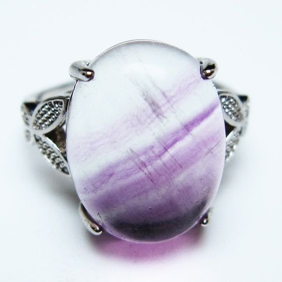 フローライト リング 蛍石 指輪 フリーサイズ 17号 一点物 メール便可 [M便 1/20] 115-7096