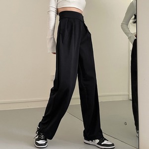 ワイドパンツ レディース 送料無料 ハイウエスト タックパンツ イージー 136978