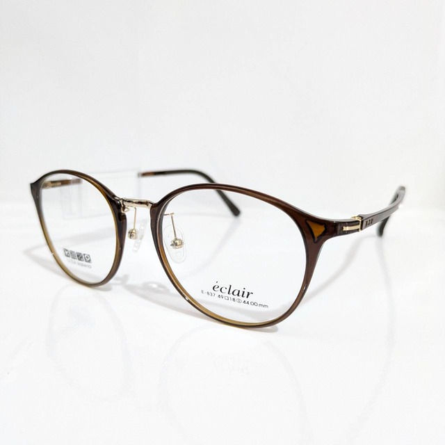 【eclair】ラウンドコンビフレーム　ブラウン・ゴールド
