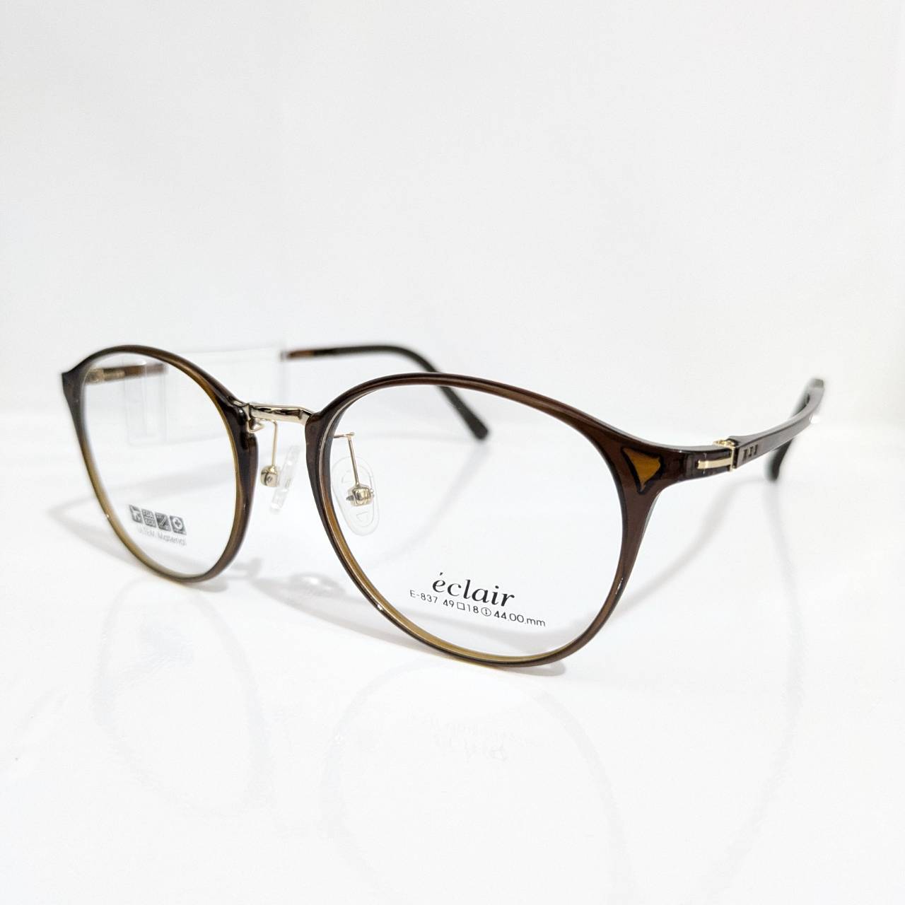 【eclair】ラウンドコンビフレーム ブラウン・ゴールド