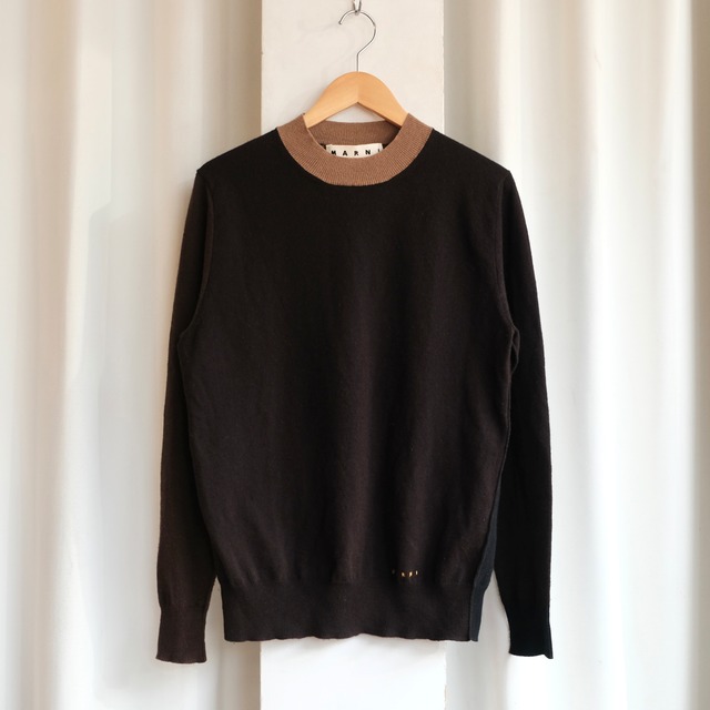 MARNI 19AW MULTI COLLAR BROWN KNIT