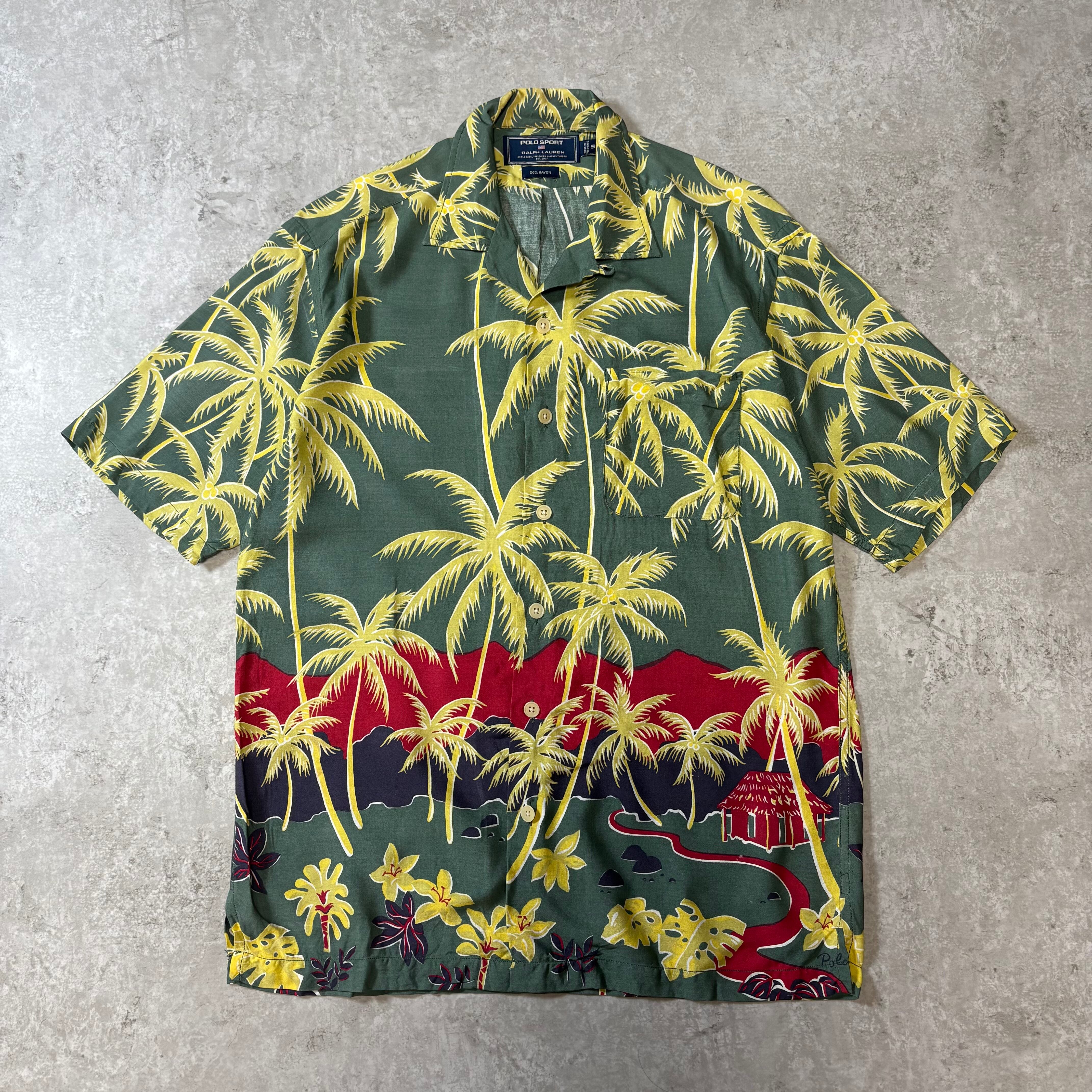 1990s "POLO SPORT" Aloha Shirt "RAYON 100%"