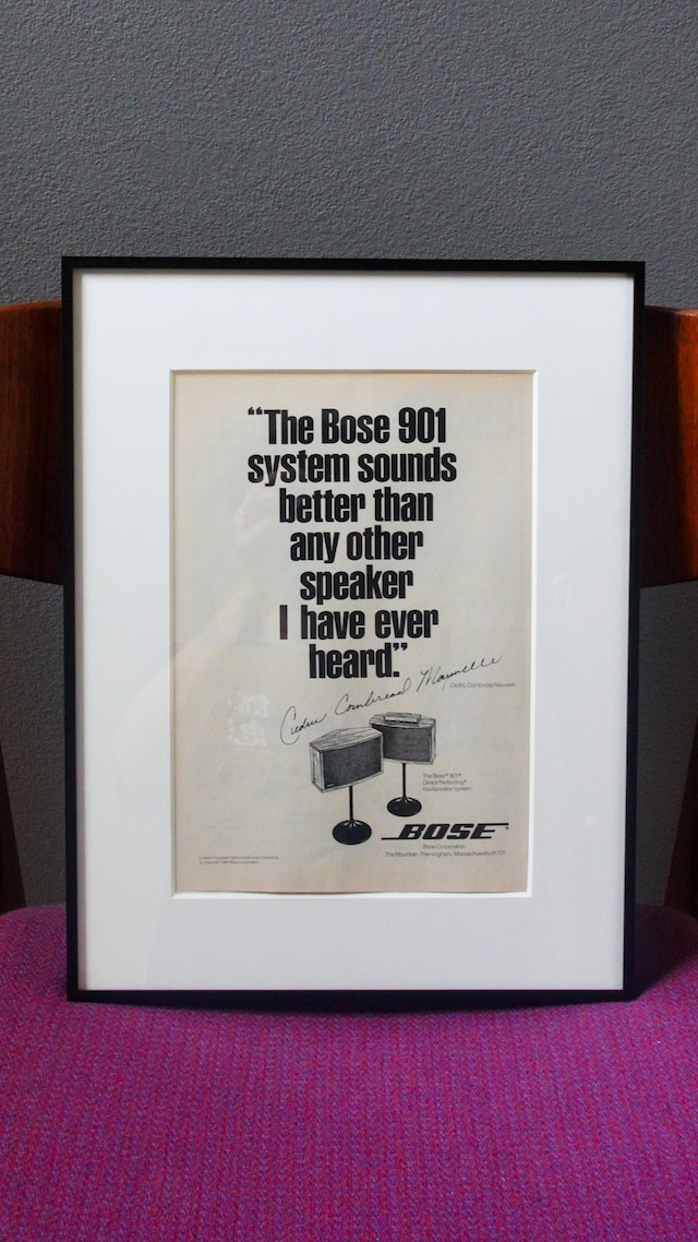 【1980】BOSE ボーズ スピーカー アドバタイジング ポスター《AD 広告 アート ヴィンテージ》