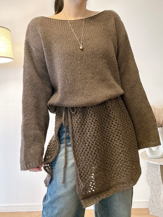 【予約販売】2way loose knit (BROWN)