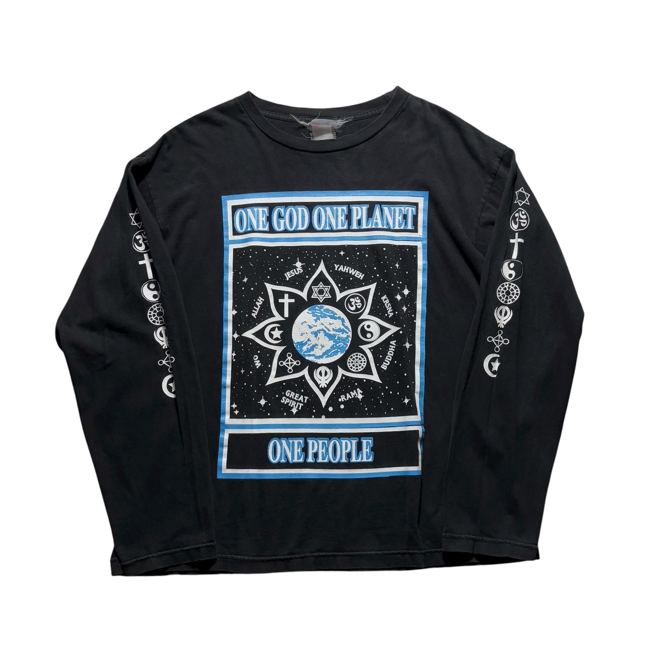 vintage 1990’s “ONE GOD ONE PLANET” long sleeves tee