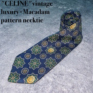 "CELINE"vintage luxury×Macadam pattern necktie