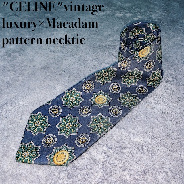 "CELINE"vintage luxury×Macadam pattern necktie