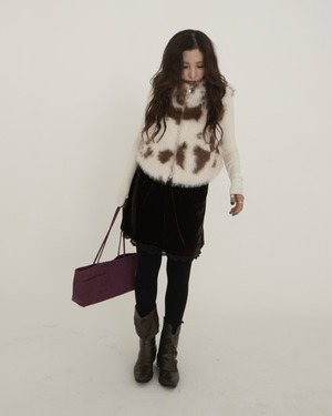 mix fur stand VT／ White× Brown