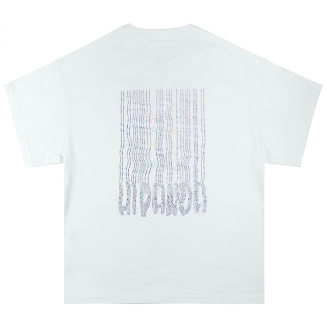 送料無料【HIPANDA ハイパンダ】男女兼用 ラインストーン Tシャツ UNISEX  RHINESTONE T-SHIRT / WHITE・BLACK