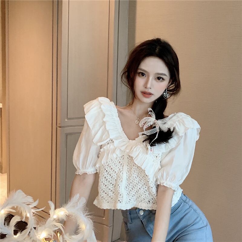 シャツ ショートスリーブサマーホワイト 夏物 ブラックストロベリース90756138919