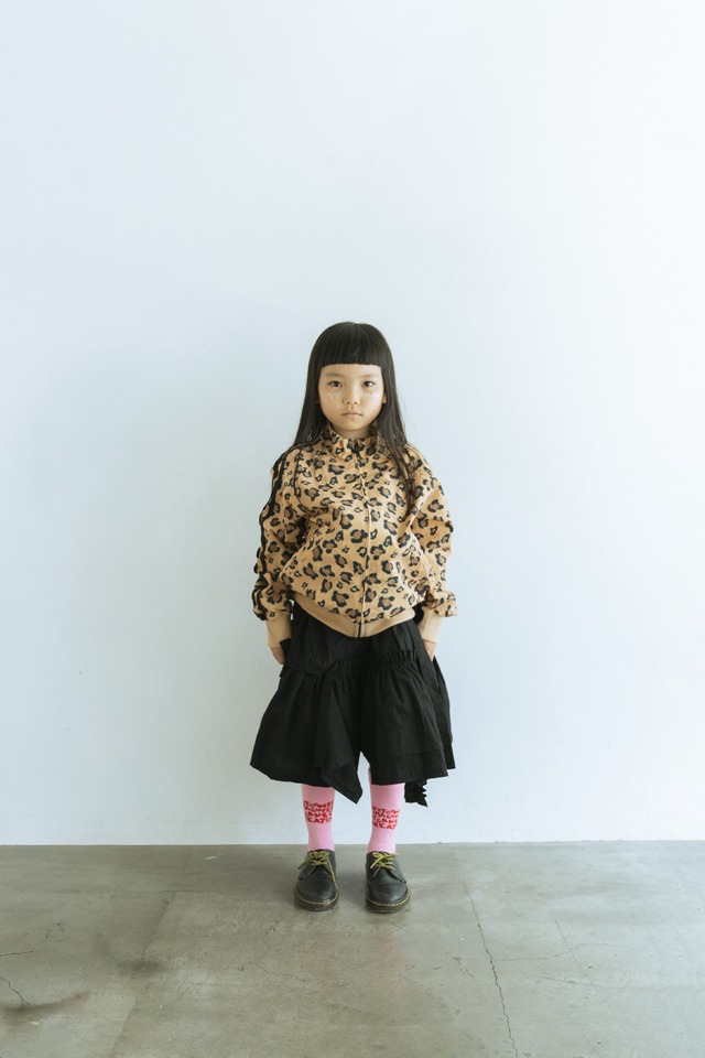 FULLY EMBROIDERED WRAP SKIRT col.BLACK / KIDS F