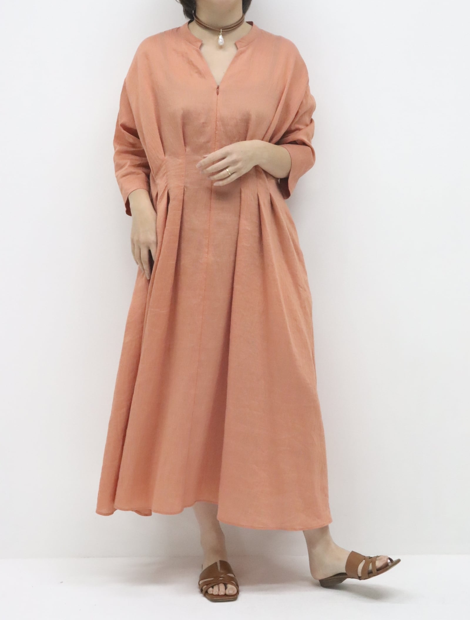 アクラグラナダモノフィラリネンワンピース(オレンジ)