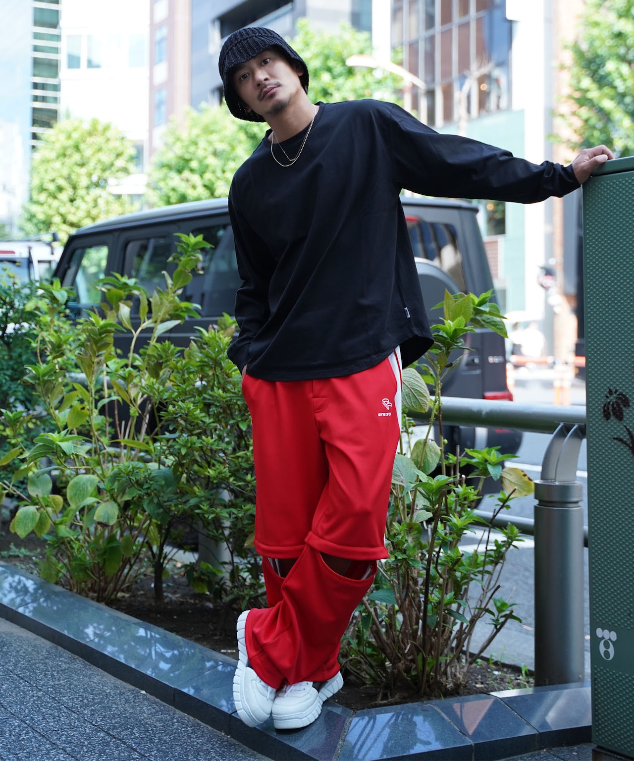 【#Re:room】SIDE LINE 2WAY WIDE TRACK PANTS［REP227］