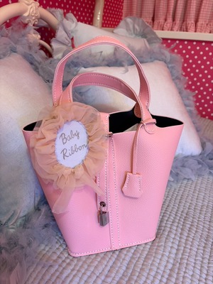 ピンクのロゼット付Bag (260923)