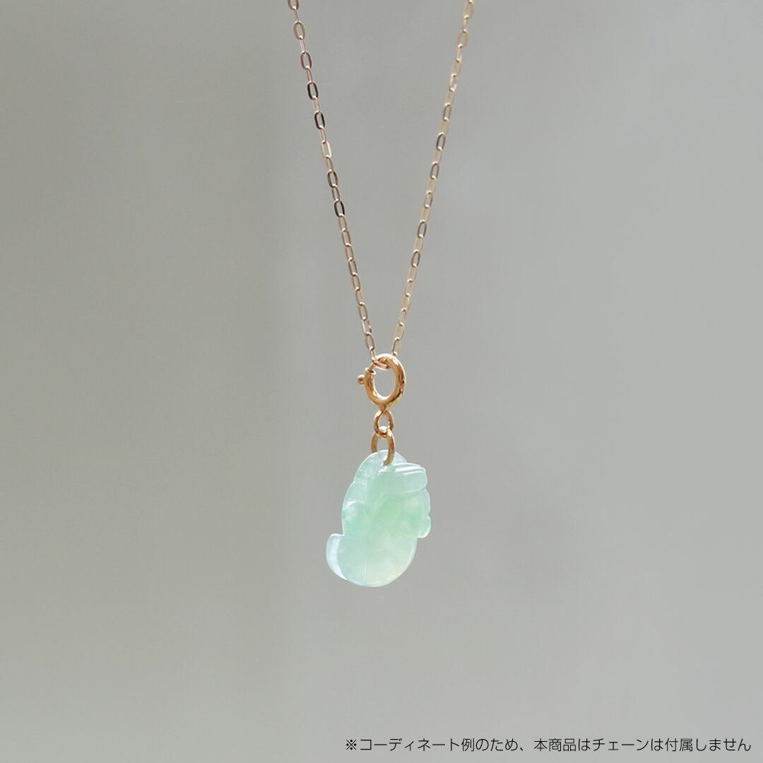 K10YG ヒキュウ「豼貅」チャーム A貨翡翠 jd_pt1277 | 【MeiNu