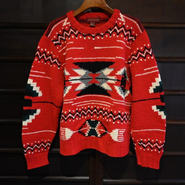 vintage hand knit native pattern sweater
