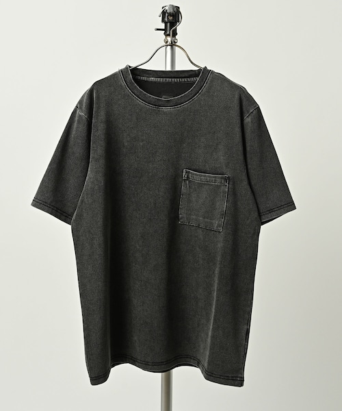MMMM Lightweight Knit Denim Pocket Tee (GRY) 14131M26