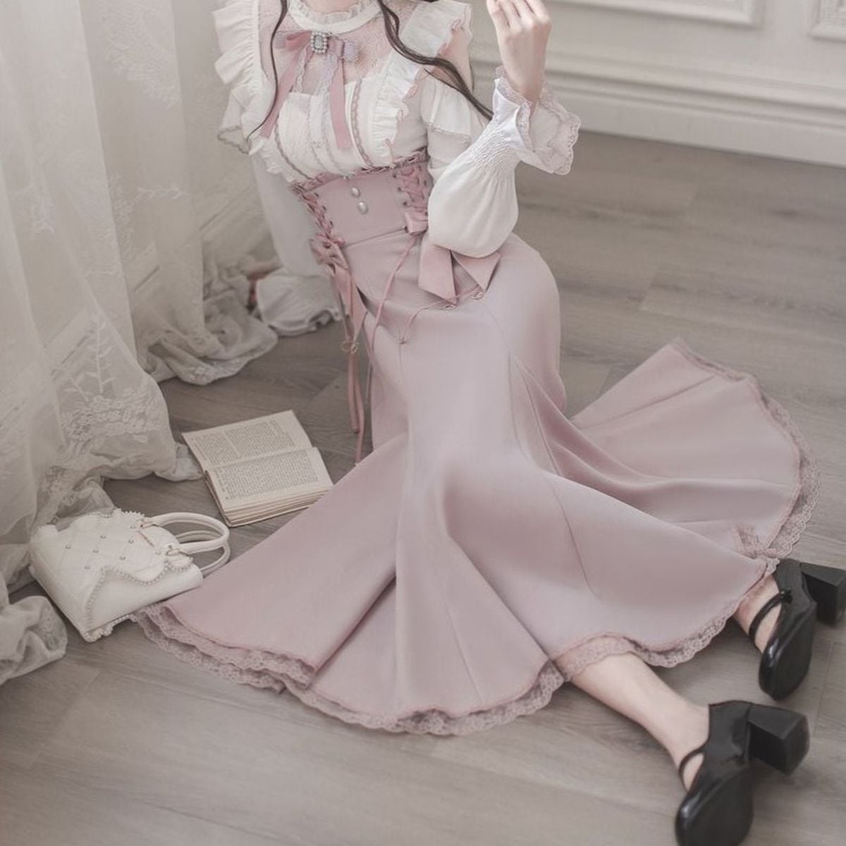 量産型ロングスカートセットアップ：スカート(ピンクver.) | Maiden's Rêve