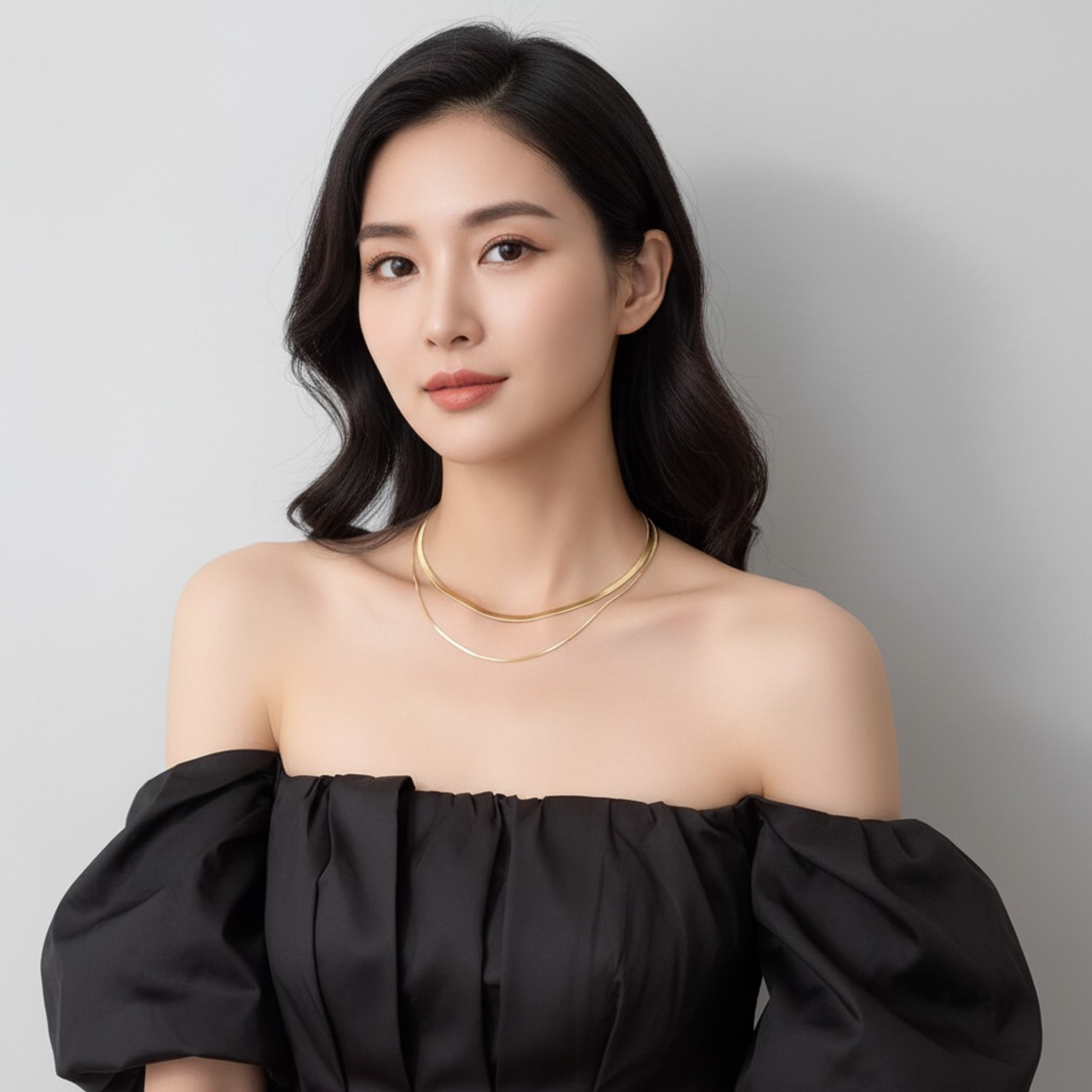 ダブルレイヤースネークチェーン ネックレス 2colors N26001・画像6