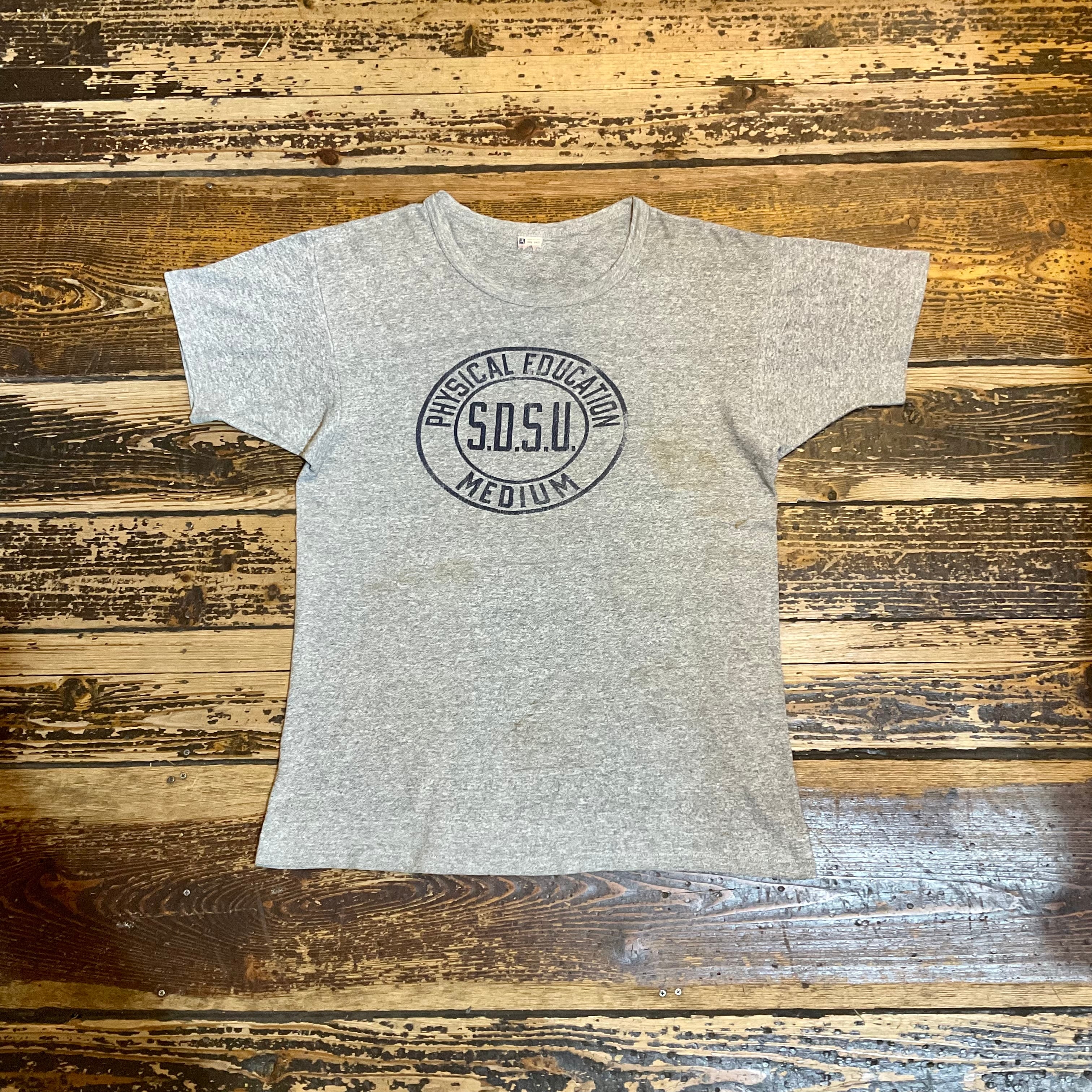 50's Champion ランタグ S.D.S.U. PHYSICAL EDUCATION Tシャツ M