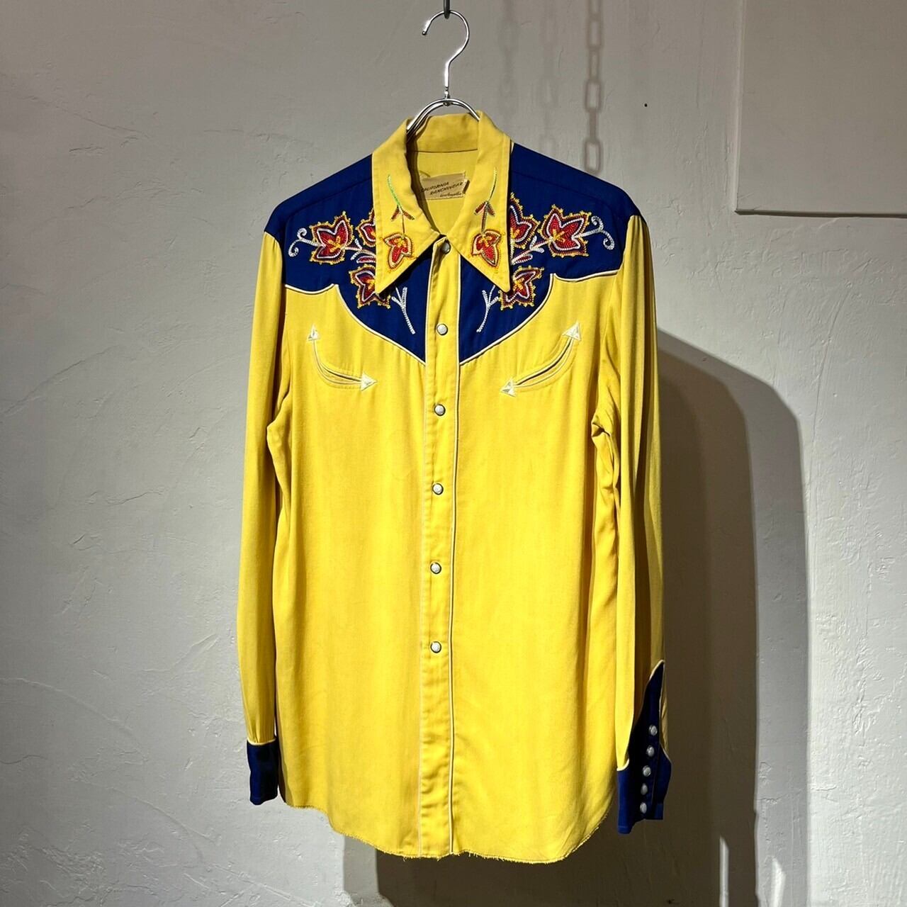 40s CALIFORNIA RANCHWEAR Rayon Gabardine Western Shirt USA製
