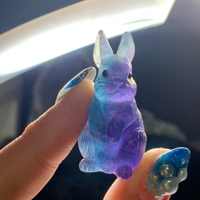 1.フローライト親子うさぎが住む世界☆